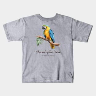 Blue-and-yellow Macaw - The Bird Lover Collection Kids T-Shirt